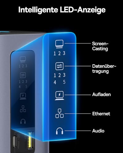 Baseus Spacemate 11 in 1 Displaylink Docking Station 3 Monitors Extension for MacOS, with Smart Display, 4K HDMI, 10Gbps USB-C/A, 100W PD, Ethernet, Audio, Displaylink Driver Required