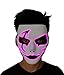2017 Halloween Horror Light Up Clown Mask - Scary Mask Halloween Cosplay Led Costume El Wire Mask (Pink)