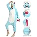 Adult Unisex Flannel Unicorn Animal Onesies Pajamas Kigurumi OnePiece Cosplay Costume (S, Blue)
