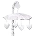 Sweet Jojo Designs Musical Baby Crib Mobile - White Eyelet