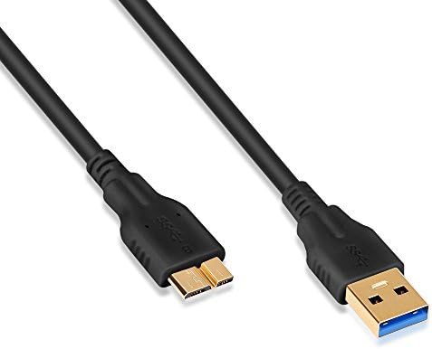 USB 3.0 Cable A-Male to Micro-B, gold-plated connectors, 7inch/18cm black