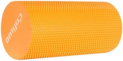 Amyup High Density Foam Roller in Color Orange, Yoga Roller Surface with Massage Floating Point, Perfect for Yoga Pilates Therapy, 12 Inches Long