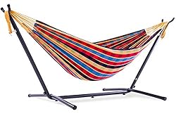 Vivere Double Cotton Hammock with Space Saving