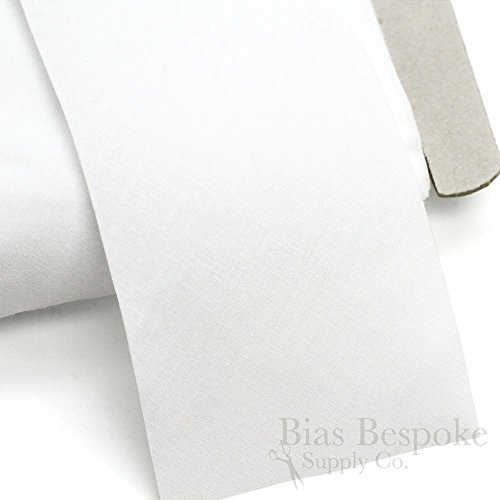 100% Cotton 3" Flat White Bias Tape, 27 Yards, Made in Italy