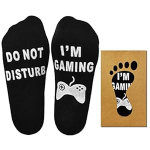 Voqeen Schokoladen Socken Do Not Disturb, I’m Gaming Witzige Socken Neuheit Baumwollsocken Weihnachten Geschenkidee für…