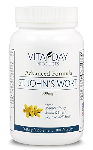 PREMIUM Pure St John's Wort Supplement - Helps Memory, Mood Stabilizer & Much More - St John Wort 500mg - 100 Capsules - Made in the USA - 100% Satisfaction Warranty - FREE BONUS REPORT
