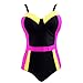 HDE Women's Retro One Piece Swimsuit Plus Size Padded Halter Vintage Swimsuit