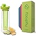 Hydracy Fruit Infuser Water Bottle - 25 Oz Sports Bottle with Full Length Infusion Rod and Insulating Sleeve Combo Set + 27 Fruit Infused Water Recipes eBook Gift - Lime Green