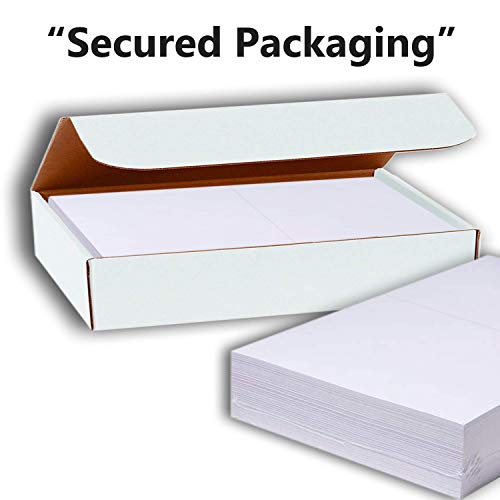 Hamilco White Cardstock Thick Paper 5 x 7" Blank Folded Cards Greeting Invitations