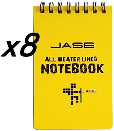 Ellami Set of 8 Yellow Waterproof/All Weather/Shower/Aqua Notes/Notepad/Notebook by Ellami