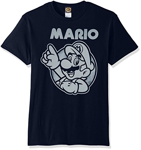 Nintendo Men's So Mario T-Shirt, Navy, Large
