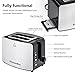 Toaster 2 Slice, Compact Bread Toasters Stainless Steel Housing best rated prime, 2 Extra Wide Slots