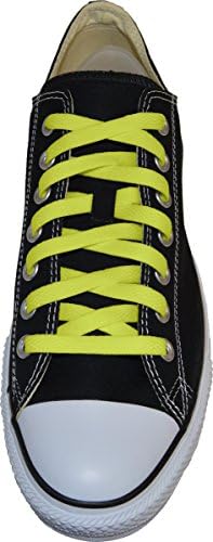My Shoe Laces Flat Shoelaces 5/16 Wide Athletic Replacement Lace For Sneakers and Shoes (Neon Yellow, 54)