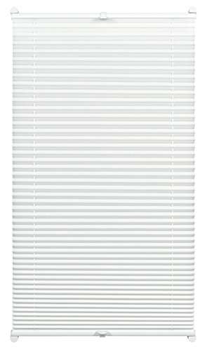 Gardinia Pleated Blind for Clamping, Opaque Folding Blind, Mounting Kit Included, EASYFIX Pleated Blind with Two Operating Rails, White, 90 x 210 cm (WxH), 33087