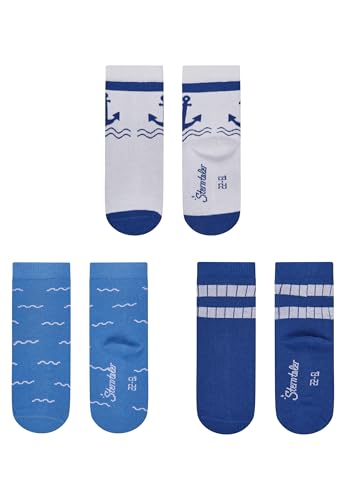 Sterntaler Socken 3er Anker Calcetines con 3 anclas Unisex bebé