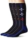 Hue Men’s Solid Multistripe Novelty Crew Socks with Half Cushion (3 Pair Pack)