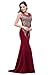 MisShow Women's Rhinestone Long Lace Formal Mermaid Evening Prom Dresses