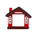 Mond-Sterne 1 PSC Creative Cute Switch Wall-Stickers Decoration Red House