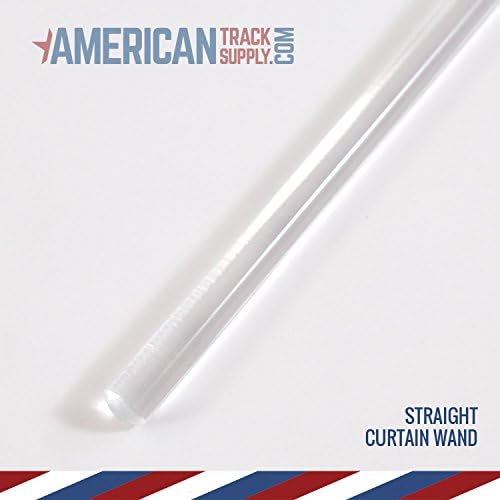 American Track Supply Poly Wand (5' Hook Straight) - Clear Acrylic Curtain & Drapery Wand with Stainless Steel Hook (Single)