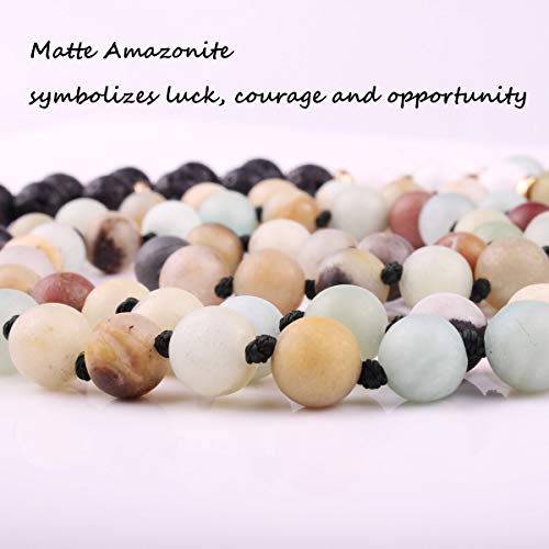 GVUSMIL 108 Mala Beads Meditation Necklace Natural Gemstone Charm Jewelry Buddha Buddhist Prayer Beads/Tassel Necklace