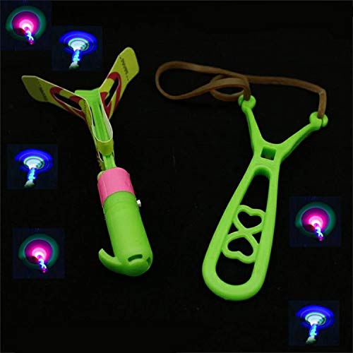 BAIVYLE Flying Toys for Kids Light up Rocket Slingshot LED Helicopters Copters Arrow