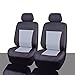 NEW ARRIVAL- CAR PASS OXFORD Waterproof Two Front Car Seat Covers Set- Universal fit for vehicles, Cars with Airbag Compatible (Black With Gray)