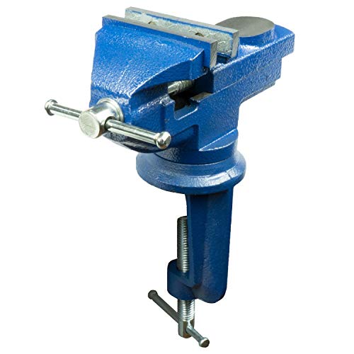 HRB Schraubstock 70 mm klemmbar für Werkbank, Schraubstock klein und drehbar massiv gefertigt mit Hammerschlaglackierung… – Bild 5