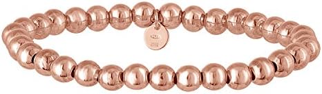 EZ Creations Italian Silver Bead Stretch Bracelet 6mm Easy on & Off Made in Italy