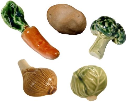 Chopstick rest five sets of Mino handmade vegetables carrots onions potatoes cabbage broccoli gf374