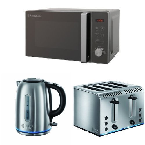 Russell Hobbs 20 L Silver Digital Microwave with Buckingham Quiet Boil