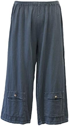 Tamar Fashions Women's Kappa Cotton Gauze Crop Pant (XL/1X, Charcoal)