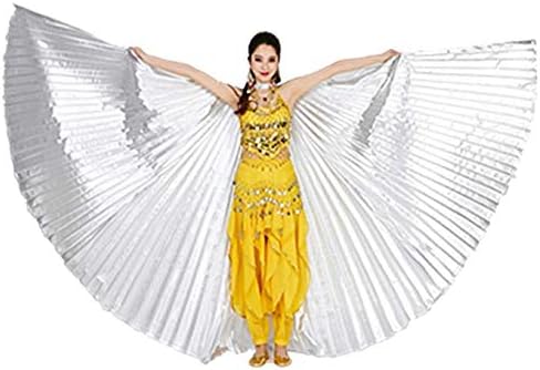 Imported Shining Belly Dance Costume Isis Wings for Fanncydress - Silver (Silver)