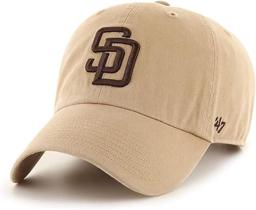 47 Brand MLB Baseballkappe mit Logo, Verstellbarer Riemen, für Erwachsene, San Diego Padres, Einheitsgre