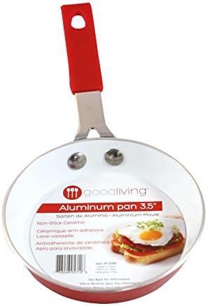 Good Living 3.5" Fast-Heating Aluminum Single-Egg Pan, Red, 3-pack