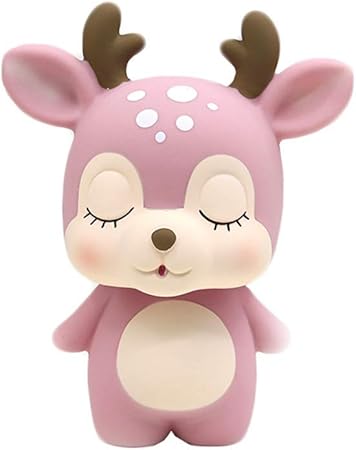Amazon ディーハウ 貯金箱 可愛い 飾り 子供 おもちゃ プレゼント 面白い 装飾品 コイン箱 誕生クリスマス 小銭ボックス おしゃれ 小物入れ 収納 かわいい 鹿 貯金箱 贈り物 ピンク 貯金箱 おもちゃ