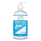 Kiss My Keto MCT Oil - Derived Only from Non-GMO Coconut Oil, 32 oz Glass Bottle w/Pump, Convert Energy Into Ketones, Caprylic Acid for Ketogenic, Paleo, Vegan Diets, Enhance Performance and Ketosis