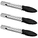 7 Inch Mini Stainless Steel Food Tongs With Silicone Clip Tips Barbeque Grilling Kitchen Tongs 3 Pieces Black…