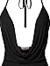 LE3NO Womens Sexy Bodycon Deep V Neck Backless Halter Mini Party Club Dress
