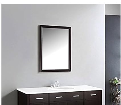 Seven Horses Black Color Fiber Wood Wall Mirror for Dressing Mirror,Bedroom Mirror,Bathroom Mirror,Makeup Mirror/Solid Black Colour Water Resistant Synthetic Fiber Wood Made (14x20Inch)