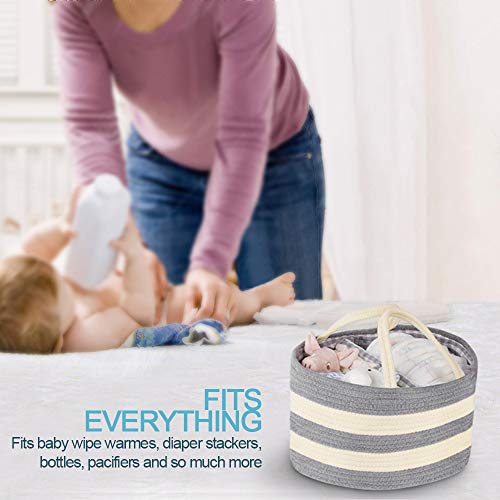 Diaper Caddy Organizer, AOEK Nursery Storage Bin and Car Organizer for Diapers and Baby Wipes with Removable Inserts, Baby Shower Gift