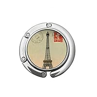 FEDDIY Handbag Purse Hook Table Hanger Holder Round Folding Bag-Paris City Eiffel Tower