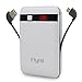 FlyHi LCD Power Bank 10000mAh Dual USB Port 2.1a & 1a External Battery Charger ,LCD Digital Display Remaining Power,with Mirco-USB Cable on Power Bank Itself for Iphone,Ipad,Samsung ,so on (White)