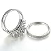 XAHH Women 18K White Gold Plated Wedding Engagement Ring Set for Bridal Princess Crown Tiara CZ Crystal Best Anniversary Promise Band Size 9