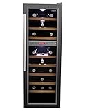 HOMEIMAGE DUAL-ZONE Thermal Electric Wine Cooler with Stainless Steel Door & Wooden Rack for 27 Bottles - HI-27SS
