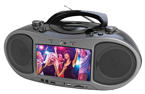 NAXA Electronics NDL-256 Portable Bluetooth DVD Boombox, 7- Inch LCD Screen, Listen to CDs/MP3/AM/FM, Supports USB/SD/SDHC Cards (Certified Refurbished)