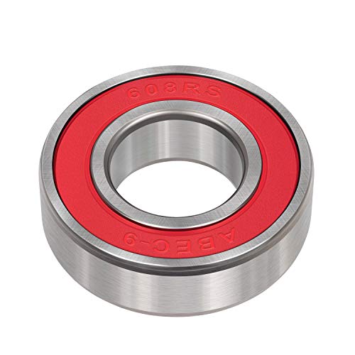 image for bonbo 10 Pcs 608-2RS(RS) Ball Bearings - Bearing Steel and Double Rubb