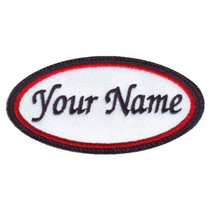 Oval Custom Embroidered Name Tag Sew/Iron on Patch (AI)