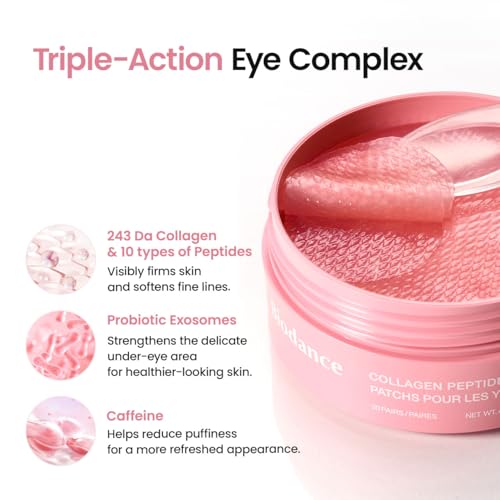 BIODANCE Collagen Peptide Under Eye Patches 60 Counts. Advanced Hydrogel Eye Patches for Dark Circles & Puffy Eyes. Under Eye Mask for Fine Lines. Eye Bags & Wrinkles. Korean Skincare.
