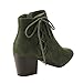 Soda FE51 Women's Side Lace Up Stacked Block Heel Ankle Booties