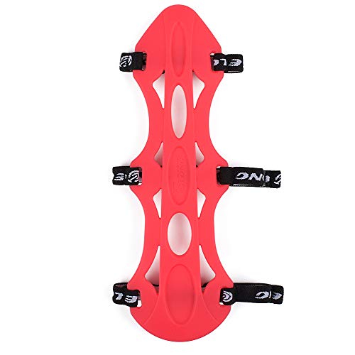 SHENG-RUI 8.5" Armguard Forearm Protective Soft Rubber Adjustable Shooting Archery Bow Range with 3-Strap Buckles(Red)